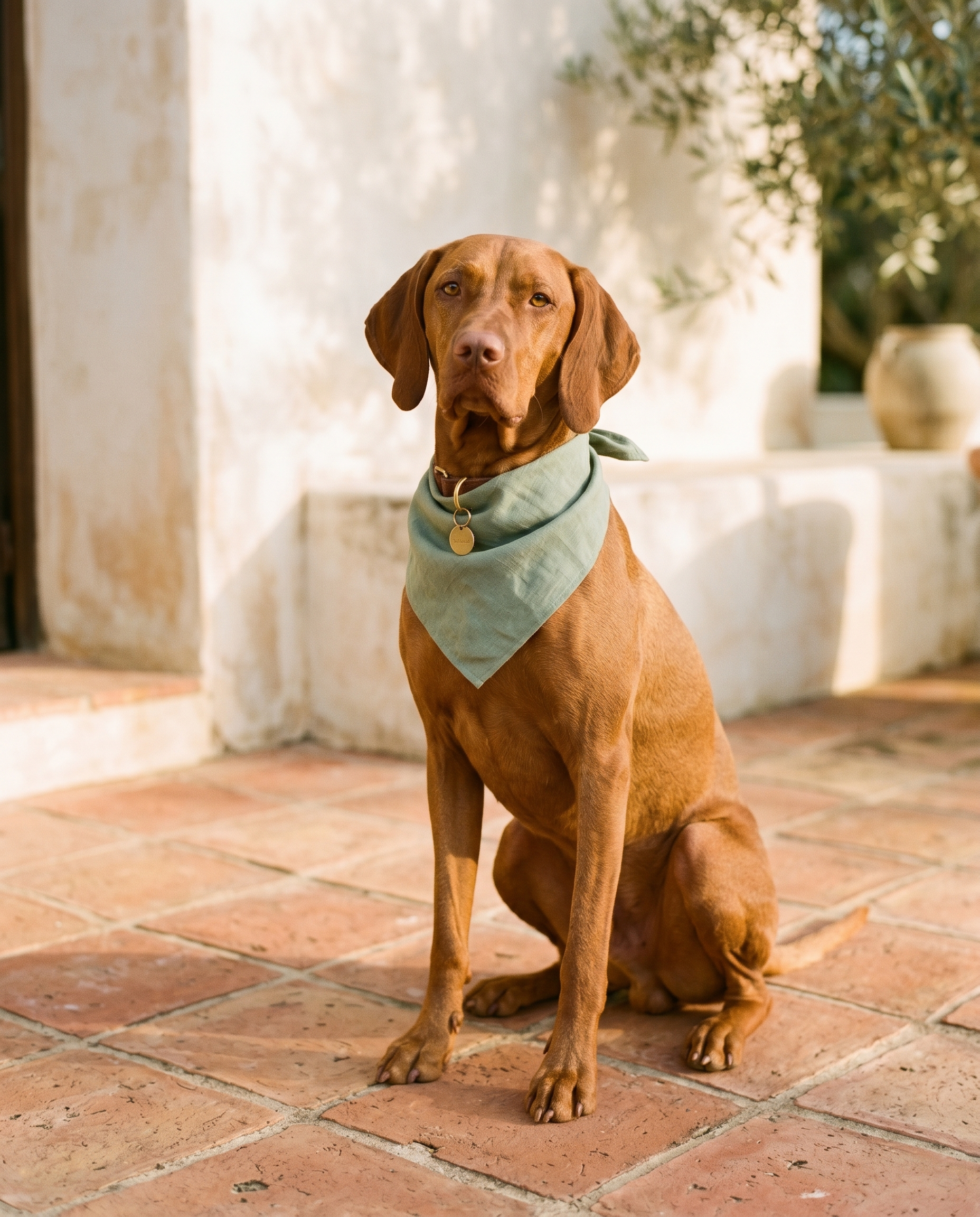 dog wearing cooling bandana - lifestyle